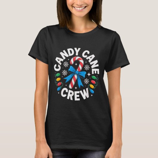 Candy Cane Crew Funny Christmas Candy Lover X-mas  T-shirt (Voorkant)