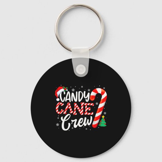 Candy Cane Crew Funny Christmas Candy Lover Xmas Sleutelhanger (Voorkant)