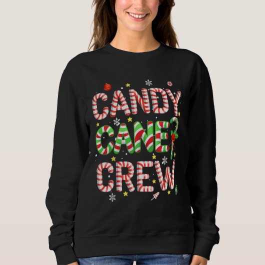 Candy Cane Crew Funny Christmas Candy   X mas Paja Trui (Voorkant)