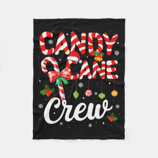 Candy Cane Crew Funny Christmas Holiday Family Men Fleece Deken (Voorkant)