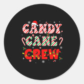 Candy Cane Crew Funny Christmas Holiday Family Men Ronde Sticker (Voorkant)