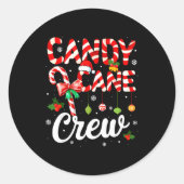 Candy Cane Crew Funny Christmas Holiday Family Men Ronde Sticker (Voorkant)