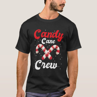 Candy Cane Crew Funny Christmas Snoep Lover X mas T-shirt