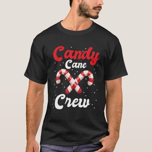 Candy Cane Crew Funny Christmas Snoep Lover X mas T-shirt (Voorkant)