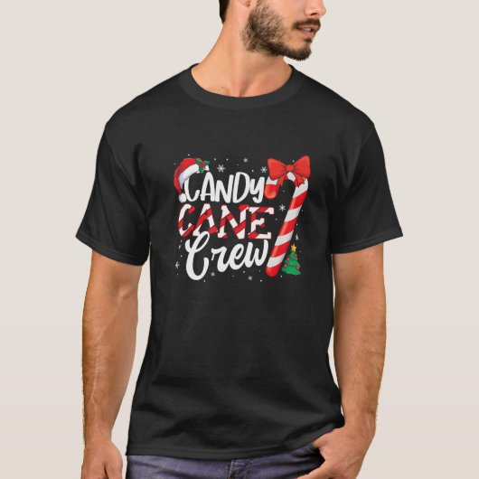 Candy Cane Crew Funny Kerstsnoe Lover X T-shirt (Voorkant)