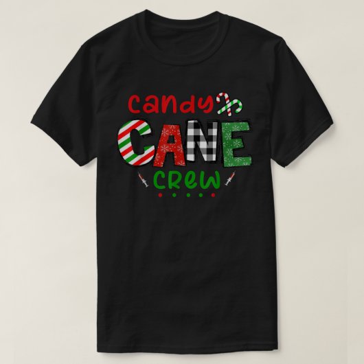 Candy Cane Crew Funny kerstsnoepriet T-shirt (Design voorkant)
