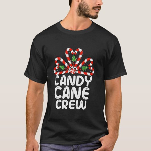 Candy Cane Crew Funny Matching Snoep Lov T-shirt (Voorkant)
