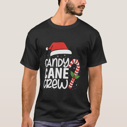 Candy Cane Crew Funny Matching Snoep Lov T-shirt (Voorkant)