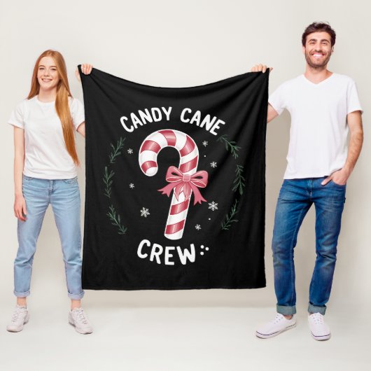 Candy Cane Crew Funny Snoep Lover Xmas Fleece Deken (In situ)