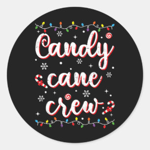 Candy Cane Crew Funny Snoep Lover Xmas P Ronde Sticker