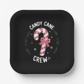 Candy Cane Crew Funny Snoep Lover Xmas Papieren Bordje (Voorkant)