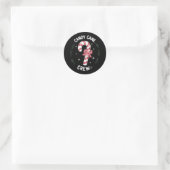 Candy Cane Crew Funny Snoep Lover Xmas Ronde Sticker (Tas)