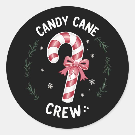 Candy Cane Crew Funny Snoep Lover Xmas Ronde Sticker (Voorkant)