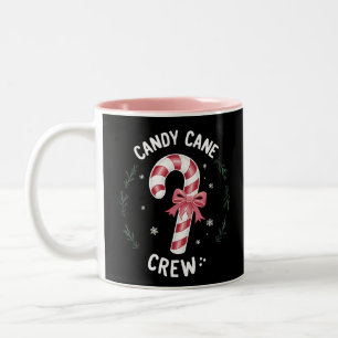 Candy Cane Crew Funny Snoep Lover Xmas Tweekleurige Koffiemok