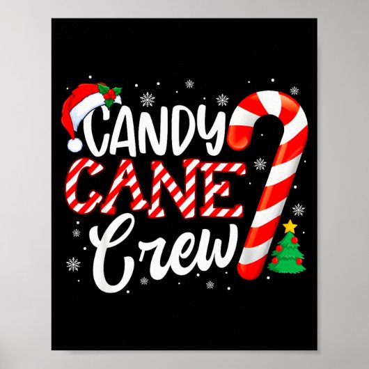 Candy Cane Crew Funny Xmas Christmas Pajamas Men W Poster (Voorkant)