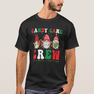 Candy Cane Crew Gnome Funny Christmas Snoep Liefhe T-shirt