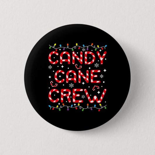 Candy Cane Crew Grappige Kerst Kerstliefhebber Ker Ronde Button 5,7 Cm (Voorkant)