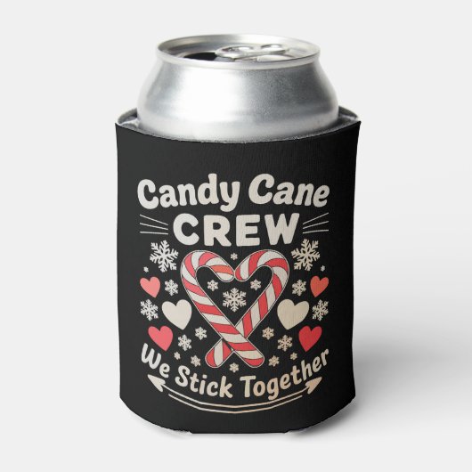 Candy Cane Crew Heart Holiday Matching Family Xmas Blikjeskoeler (Blikje Voorkant)
