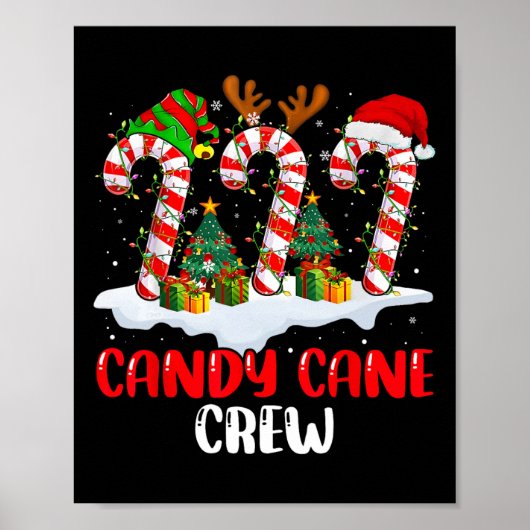 Candy Cane Crew Kerst Grappig Familie Matching Pa Poster (Voorkant)
