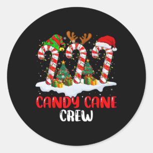 Candy Cane Crew Kerst Grappig Familie Matching Pa Ronde Sticker