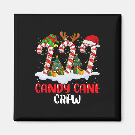 Candy Cane Crew Kerst Grappige Familie Matching Py Magneet (Voorkant)