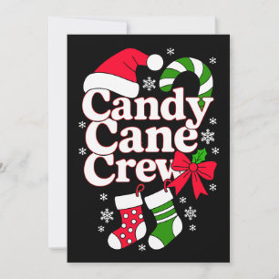 Candy Cane Crew Kerst Santa Hoed Sneeuwvlok Kaart