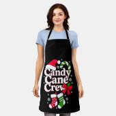 Candy Cane Crew Kerst Santa Hoed Sneeuwvlok Schort (Gedragen)