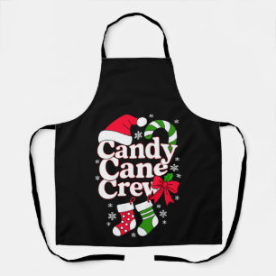 Candy Cane Crew Kerst Santa Hoed Sneeuwvlok Schort