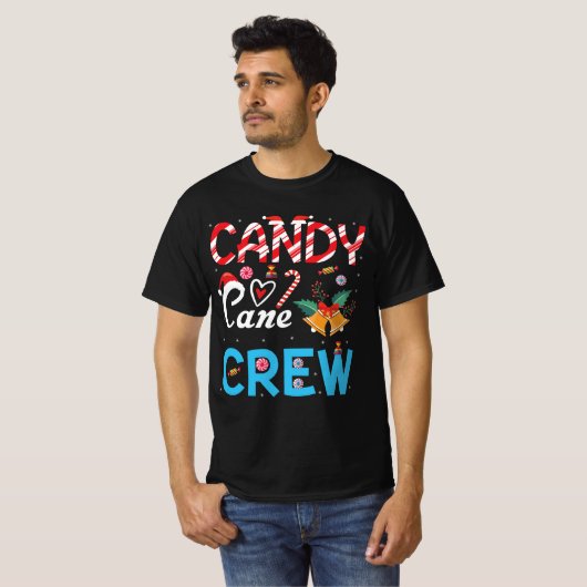 Candy Cane Crew Kerst Xmas Liefde Snoep T-shirt (Voorkant volledig)