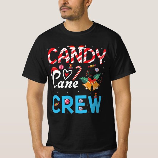 Candy Cane Crew Kerst Xmas Liefde Snoep T-shirt (Voorkant)