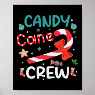 Candy Cane Crew Kerstmis Candy Cane Liefhebber Xma Poster