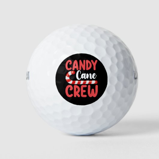 Candy Cane Crew Kerstmis Familie Vakantie Pyjama Golfballen (Voorkant)