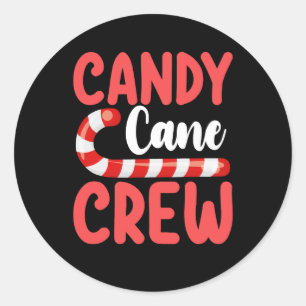 Candy Cane Crew Kerstmis Familie Vakantie Pyjama Ronde Sticker