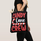 Candy Cane Crew Kerstmis Familie Vakantie Pyjama Tote Bag (Dichtbij)