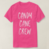 Candy Cane Crew Kerstmis, helder rood en wit T-shirt (Design voorkant)