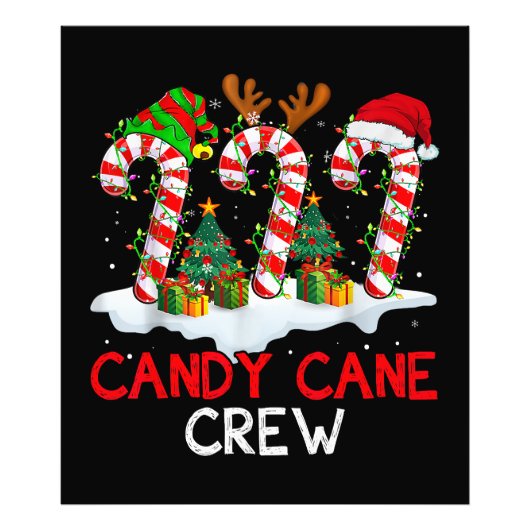 Candy Cane Crew Kerstmis Santa Elf Rendier X-mas Foto Afdruk (Voorkant)