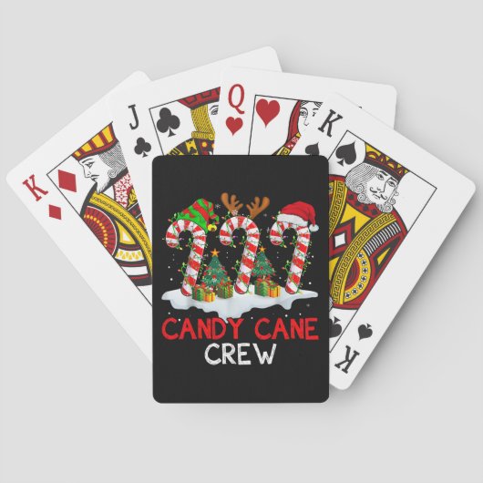 Candy Cane Crew Kerstmis Santa Elf Rendier X-mas Pokerkaarten (Achterkant)