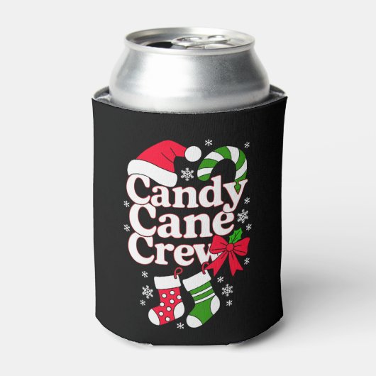 Candy Cane Crew Kerstmis Sinterklaas Hoed Sneeuwvl Blikjeskoeler (Blikje Voorkant)