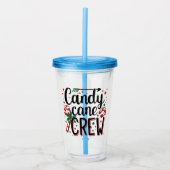 Candy Cane Crew Kerstsnack Matching Cousins Acryl Drinkbeker (Voorkant)