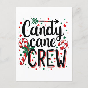 Candy Cane Crew Kerstsnack Matching Cousins Briefkaart