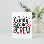 Candy Cane Crew Kerstsnack Matching Cousins Briefkaart (Staand voorkant)