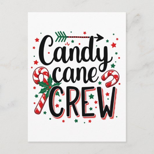 Candy Cane Crew Kerstsnack Matching Cousins Briefkaart (Voorkant)