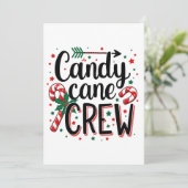 Candy Cane Crew Kerstsnack Matching Cousins Kaart (Staand voorkant)