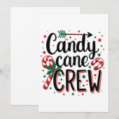 Candy Cane Crew Kerstsnack Matching Cousins Kaart (Voorkant / Achterkant)