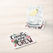 Candy Cane Crew Kerstsnack Matching Cousins Kartonnen Onderzetters (Insitu)