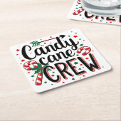 Candy Cane Crew Kerstsnack Matching Cousins Kartonnen Onderzetters (Schuin)