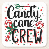Candy Cane Crew Kerstsnack Matching Cousins Kartonnen Onderzetters (Voorkant)