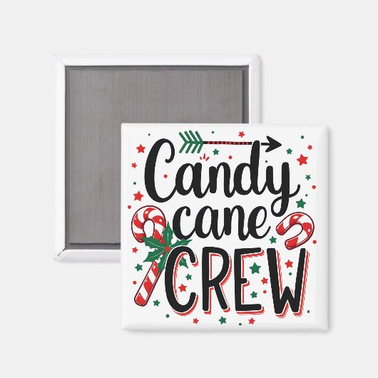 Candy Cane Crew Kerstsnack Matching Cousins Magneet (Voorkant / Achterkant)