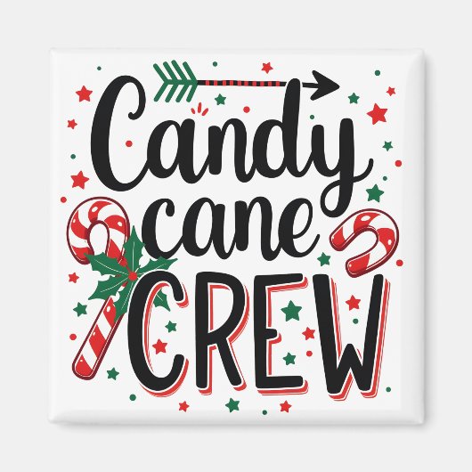 Candy Cane Crew Kerstsnack Matching Cousins Magneet (Voorkant)