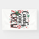 Candy Cane Crew Kerstsnack Matching Cousins Spandoek (Horizontaal)
